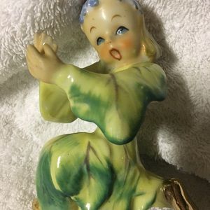 Acme Vintage Green Leaf Pixie Girl Dancer Flower Headband Fairy Made Jap…